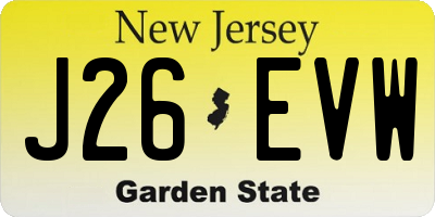 NJ license plate J26EVW