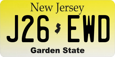 NJ license plate J26EWD