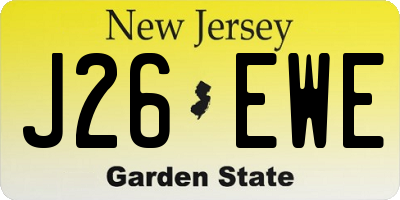 NJ license plate J26EWE