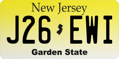 NJ license plate J26EWI