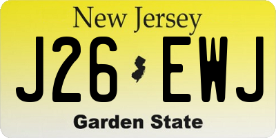 NJ license plate J26EWJ