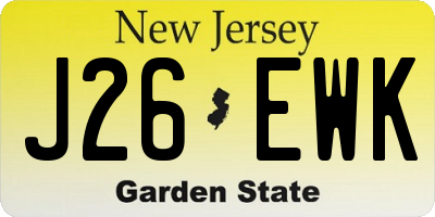 NJ license plate J26EWK