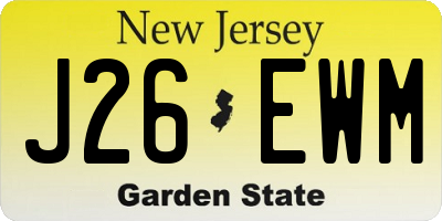 NJ license plate J26EWM