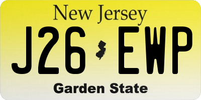NJ license plate J26EWP