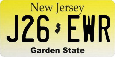 NJ license plate J26EWR