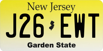 NJ license plate J26EWT