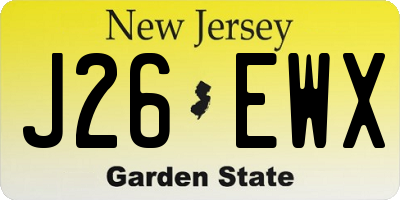 NJ license plate J26EWX