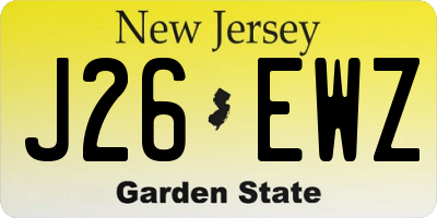 NJ license plate J26EWZ