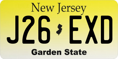 NJ license plate J26EXD