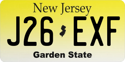 NJ license plate J26EXF