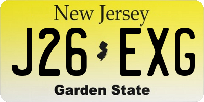 NJ license plate J26EXG