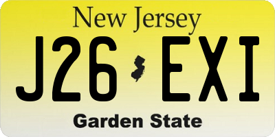 NJ license plate J26EXI