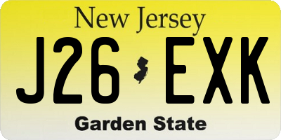 NJ license plate J26EXK
