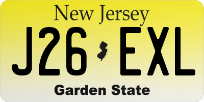 NJ license plate J26EXL