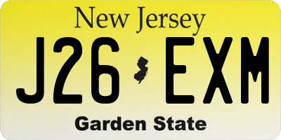 NJ license plate J26EXM
