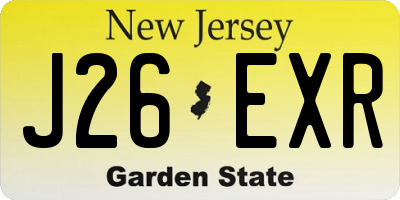 NJ license plate J26EXR