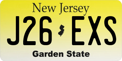 NJ license plate J26EXS
