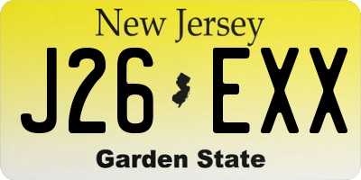NJ license plate J26EXX