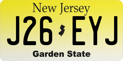 NJ license plate J26EYJ