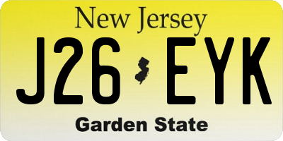 NJ license plate J26EYK