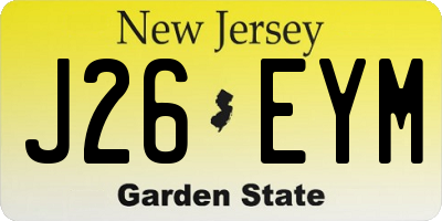 NJ license plate J26EYM