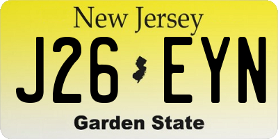 NJ license plate J26EYN