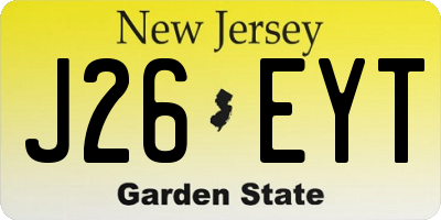NJ license plate J26EYT