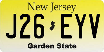 NJ license plate J26EYV