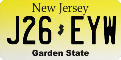 NJ license plate J26EYW
