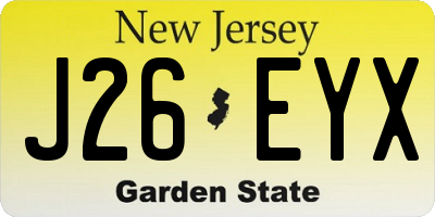 NJ license plate J26EYX