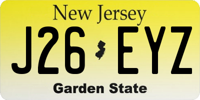 NJ license plate J26EYZ