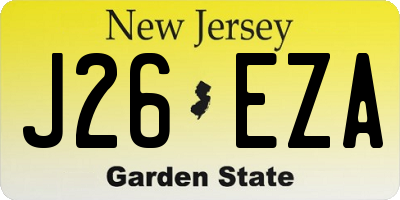 NJ license plate J26EZA