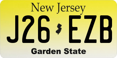 NJ license plate J26EZB