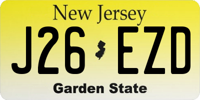 NJ license plate J26EZD