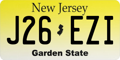 NJ license plate J26EZI