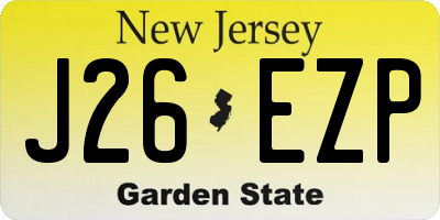 NJ license plate J26EZP