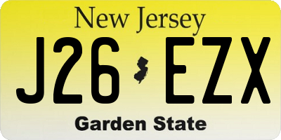 NJ license plate J26EZX