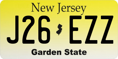 NJ license plate J26EZZ