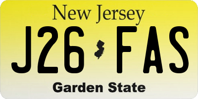 NJ license plate J26FAS