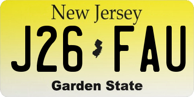 NJ license plate J26FAU