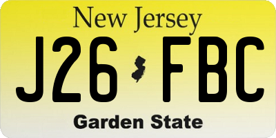NJ license plate J26FBC