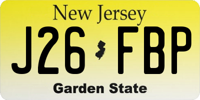 NJ license plate J26FBP
