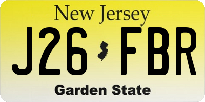 NJ license plate J26FBR