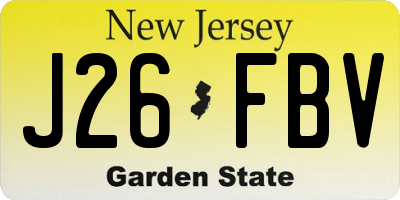 NJ license plate J26FBV