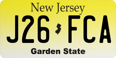 NJ license plate J26FCA