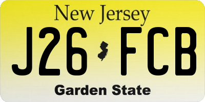 NJ license plate J26FCB