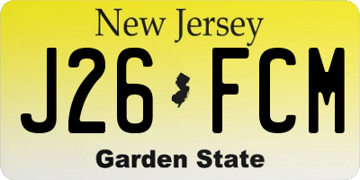 NJ license plate J26FCM