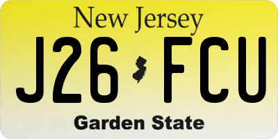 NJ license plate J26FCU