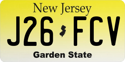NJ license plate J26FCV