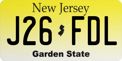 NJ license plate J26FDL